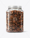 Square Plastic Jar with Star Anise Mockup