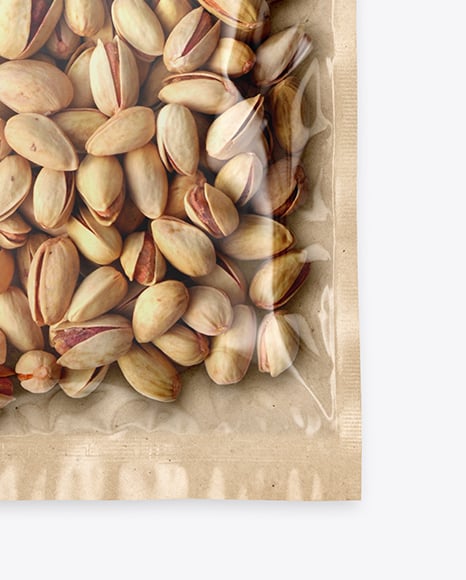 Kraft Package with Pistachios Mockup