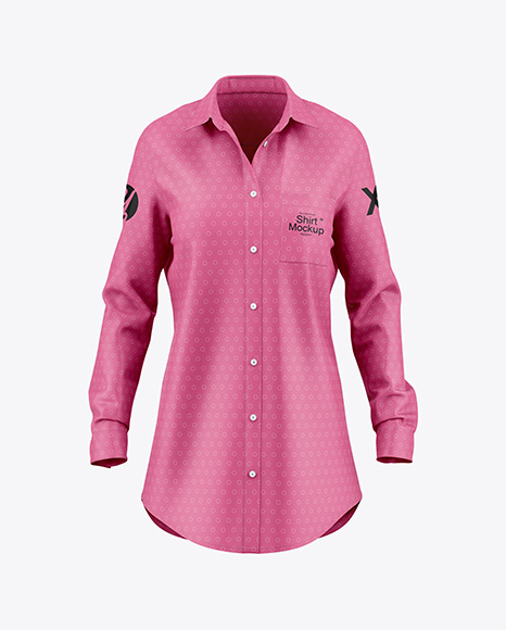 Women's Long Sleeve Shirt Mockup - Front View