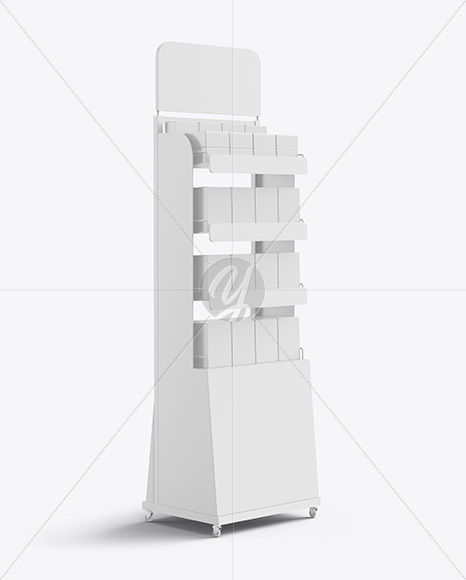 Display Stand with Boxes Mockup