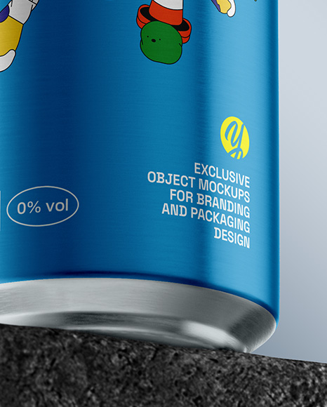 16oz Aluminium Can on the Block Mockup