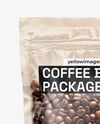 Transparent Pouch with Coffee Beans Mockup