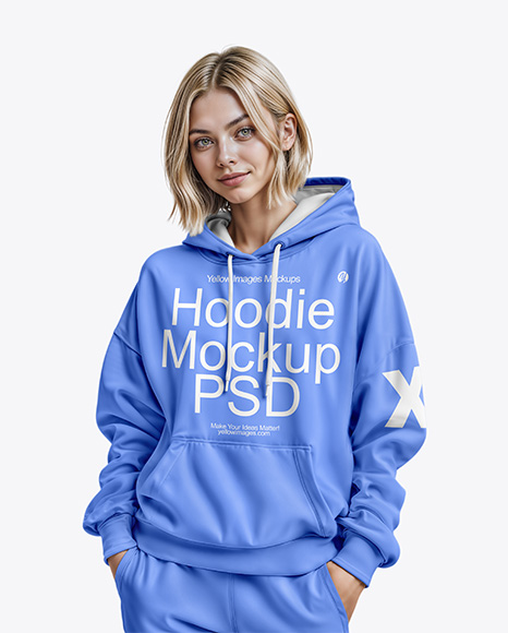 A Woman in a Hoodie Mockup - Hoodie mockups