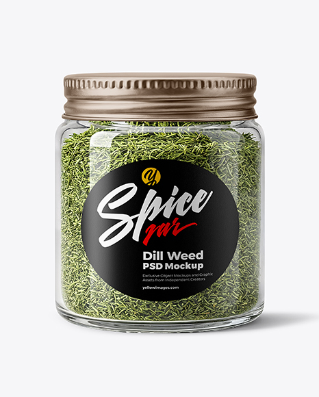 Jar with Dill Weed Spice Mockup - Seasoning mockup