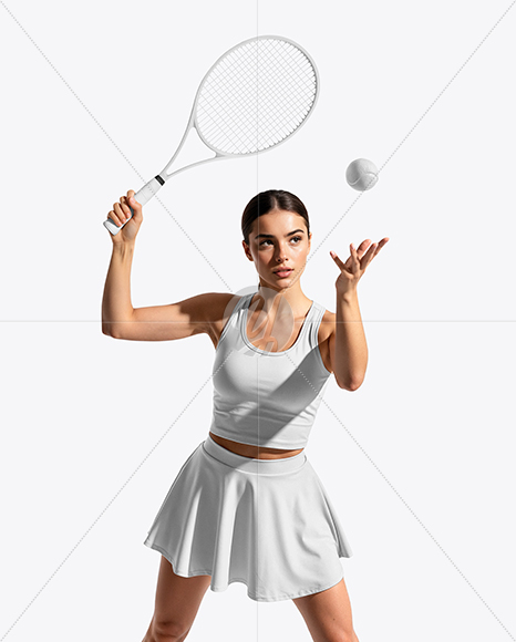 Woman Wearing Tennis Uniform Mockup