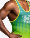 Afro-American Man Wearing Wrestling Uniform Mockup