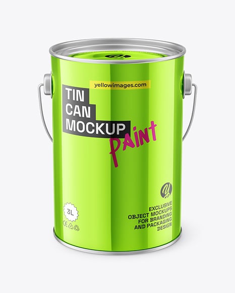 Paint Tin Can w Handle Mockup - Painting frame mockup