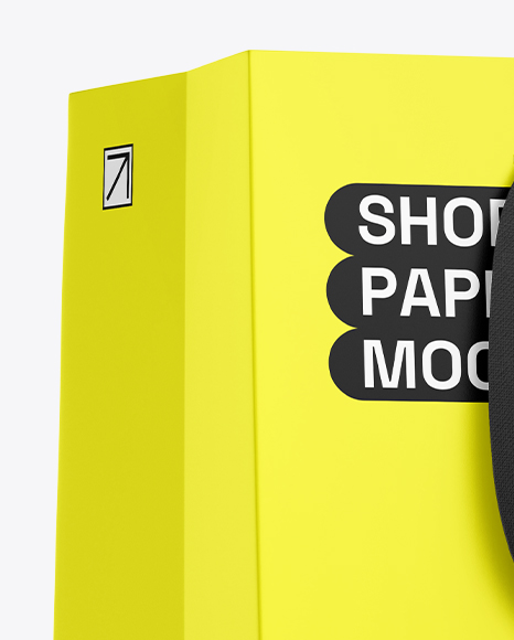 Paper Shopping Bag Mockup – Half Side View