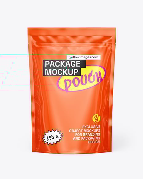 Glossy Pouch Mockup - Glossy+Pouch+Mockup+In+Pouch+Mockups+On+Yellow+Images+Object+Mockups