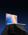 Laptop on the Stone Mockup