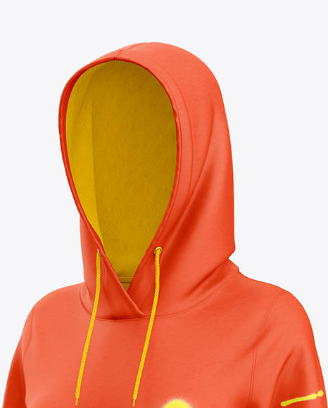 Women Cotton Hoodie Dress Mockup - Half Side View