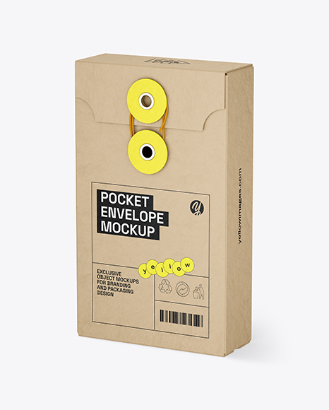 String & Button Pocket Envelope Mockup