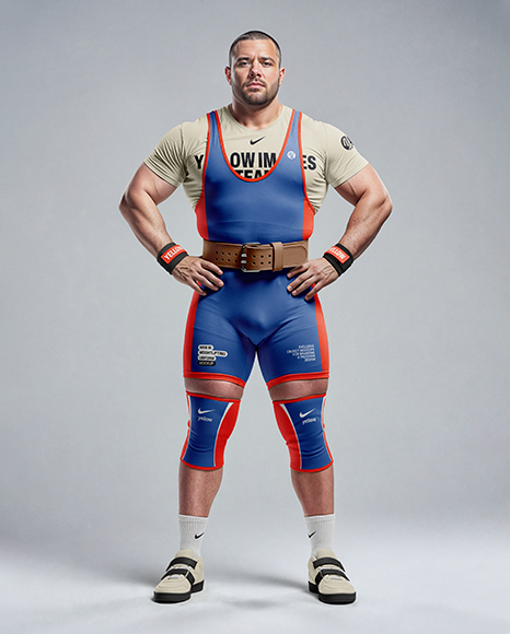 Man Wearing Weightlifing Suit Mockup