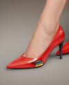 Pair of Pumps on Woman's Legs with Dress Mockup