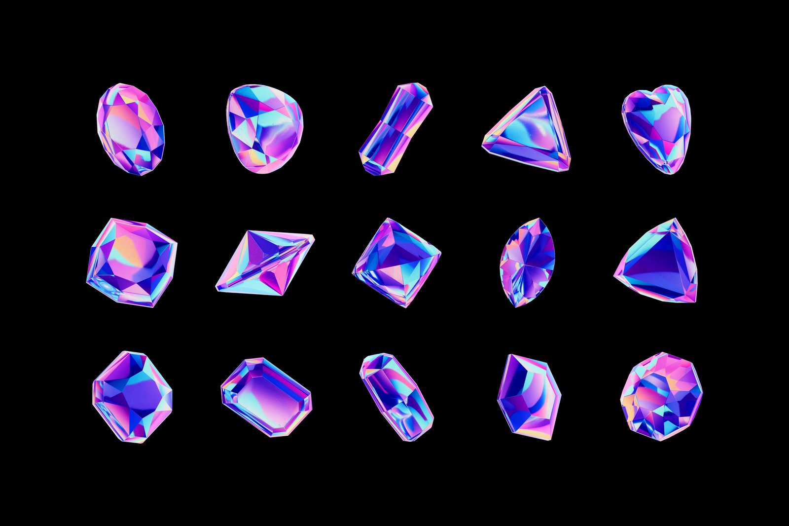 Crystals Collection - 3D Objects Set