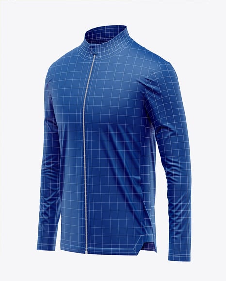 Full-Zip Long Sleeve Jersey Mockup