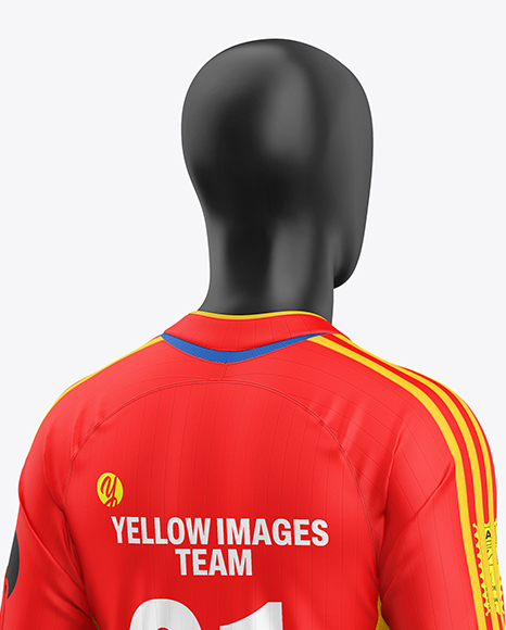 Full Soccer Kit w/ Mannequin Mockup - Back Half Side View