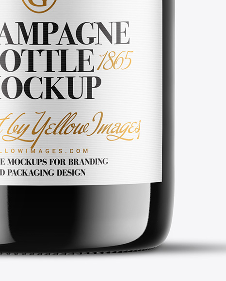 Dark Glass Champagne Bottle Mockup