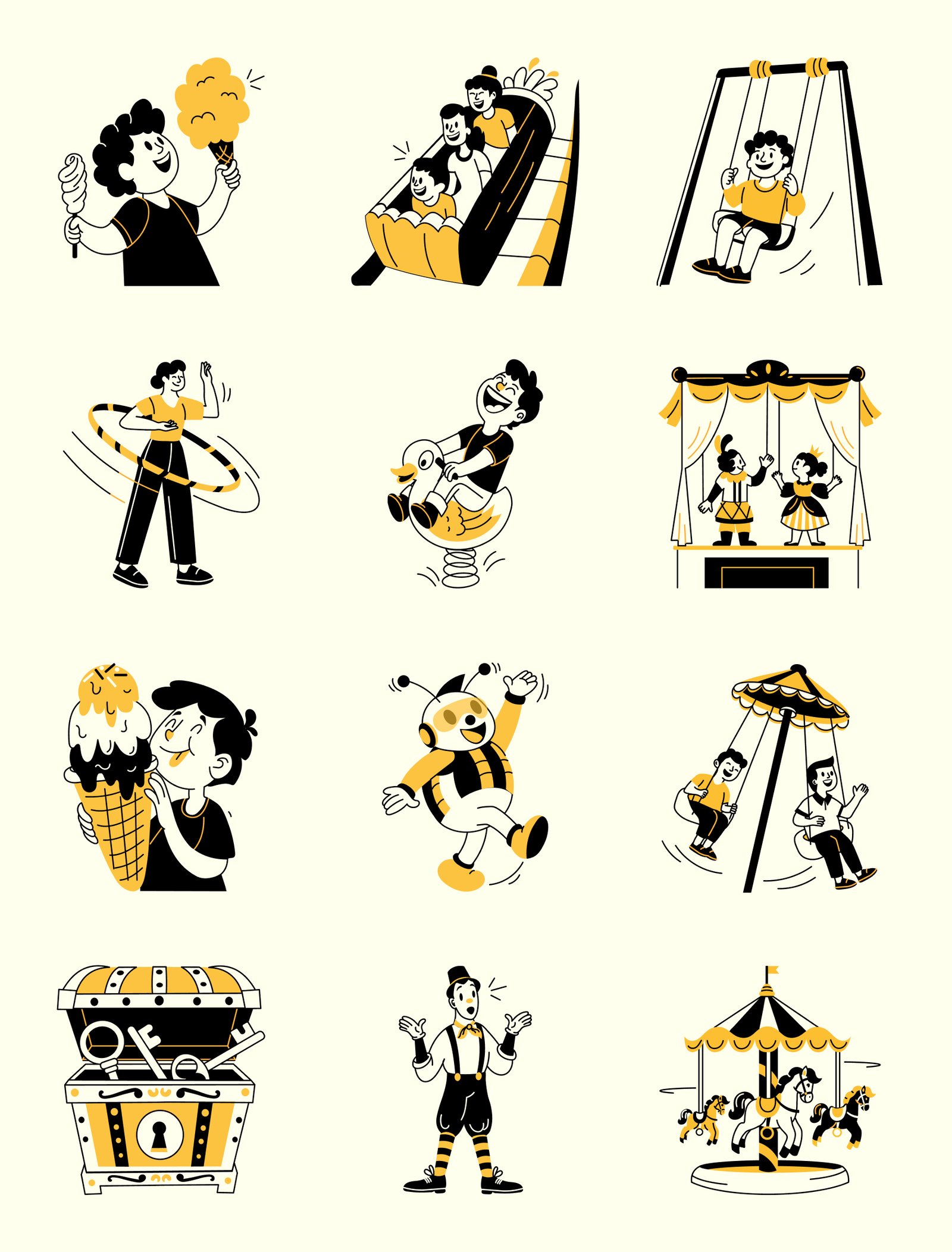 Amusement Park Drawing Set