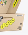 Opened Kraft Paper Food Box Mockup