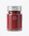 Clear Glass Jar with Ground Sumac Spice Mockup