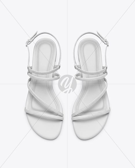 Pair of Women's Strappy Sandals Mockup
