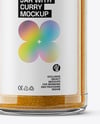 Clear Glass Jar with Curry Powder Mockup