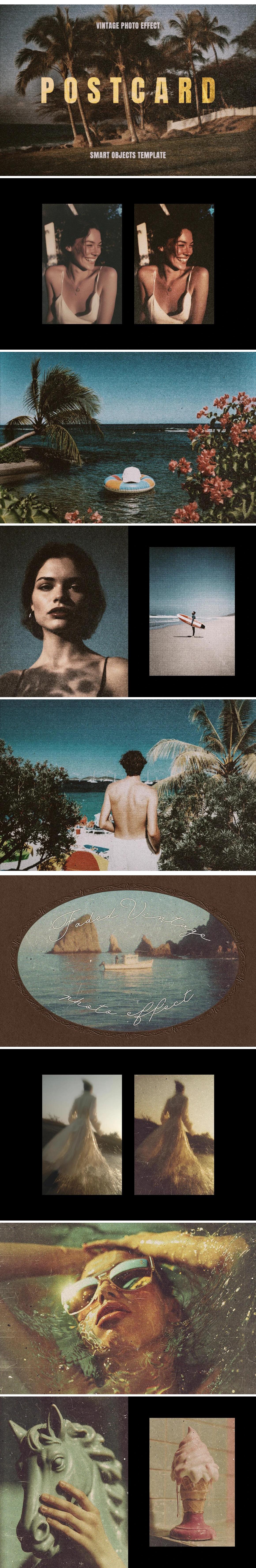 12-in-1 Vintage Postcard Effects Bundle