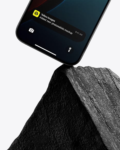 Apple Iphone on the Stone Mockup