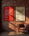 Two Framed Posters on a Brick Wall Mockup