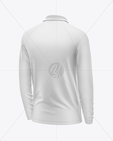Men's Long Sleeve Raglan Polo Mockup
