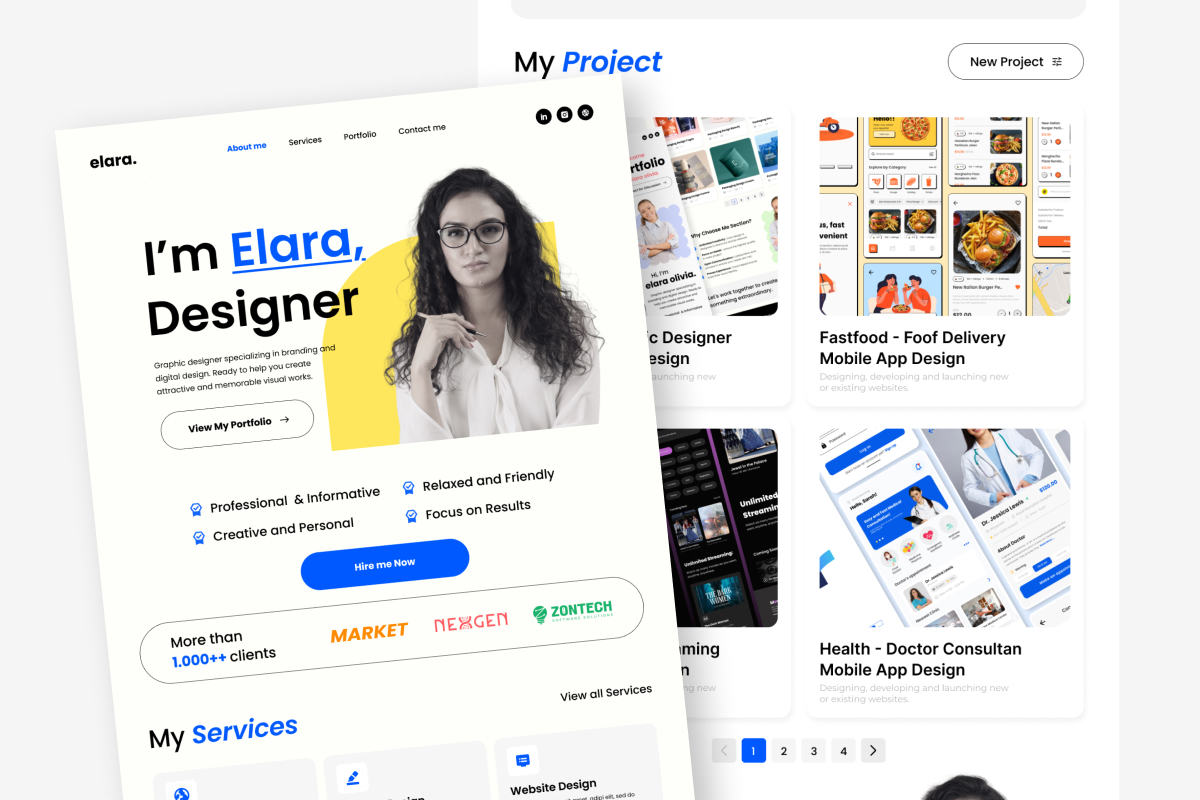 Modern Portfolio Landing Page for Graphic Designers