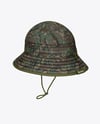 Twill Bucket Hat Mockup - Back Half Side View