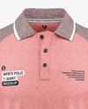Men's Heather Raglan Polo Shirt Mockup - Front View