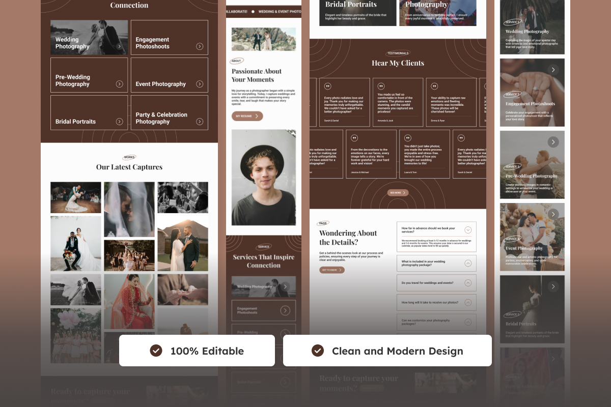 Elegant Photographer Portfolio Landing Page