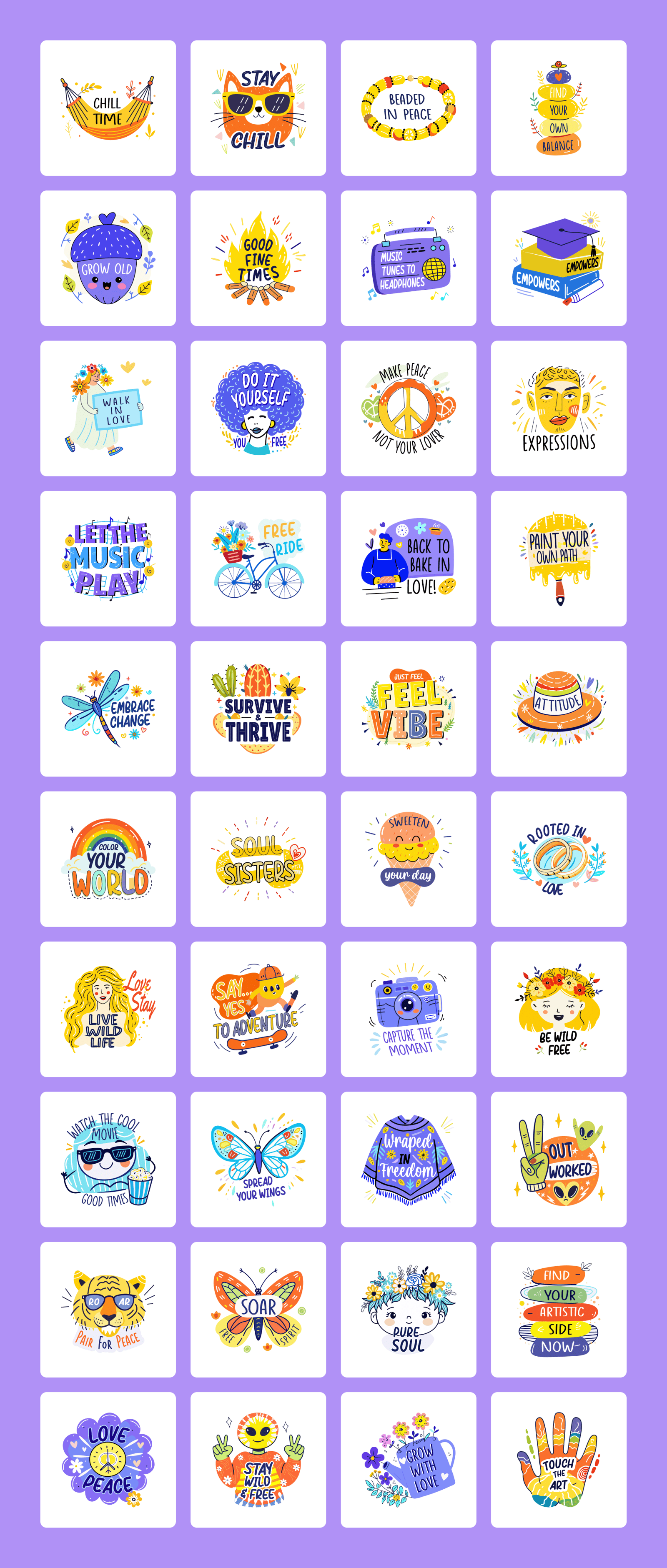 Hippie Stickers