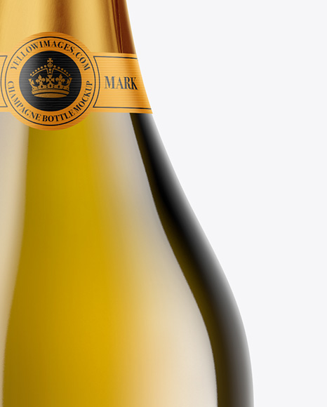 Antique Green Glass Champagne Bottle Mockup