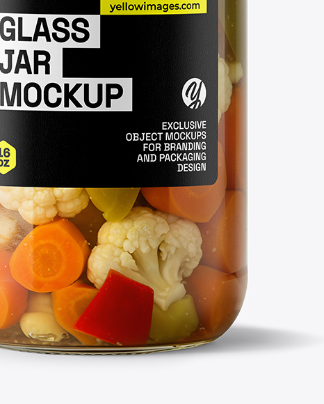 Glass Jar with Giardiniera Mockup