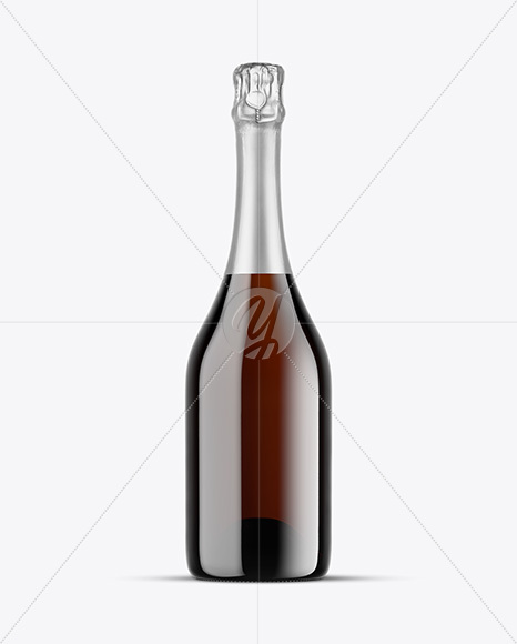 Amber Glass Champagne Bottle Mockup