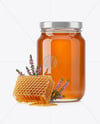 Clear Glass Jar with Heather Honey Mockup