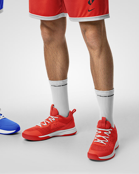 Two Men Wearing Full Volleyball Uniform Mockup