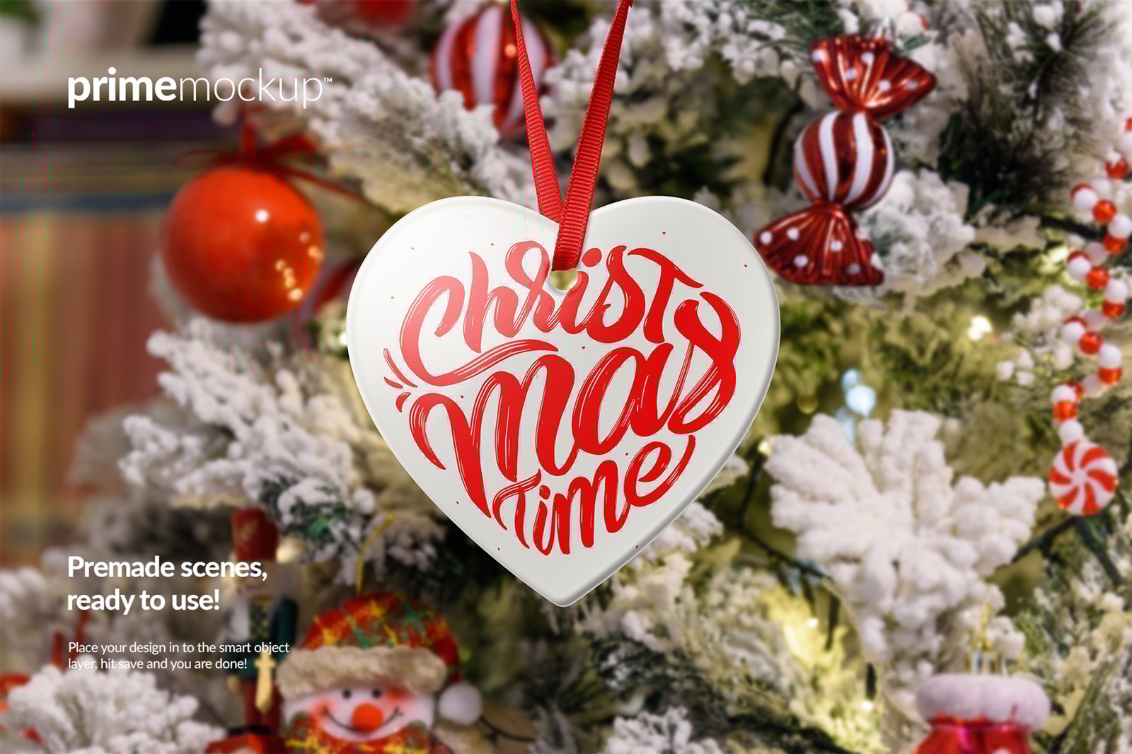 Christmas Ceramic Ornaments Mockup Scene