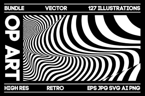 Op Art - Vector Backgrounds Bundle