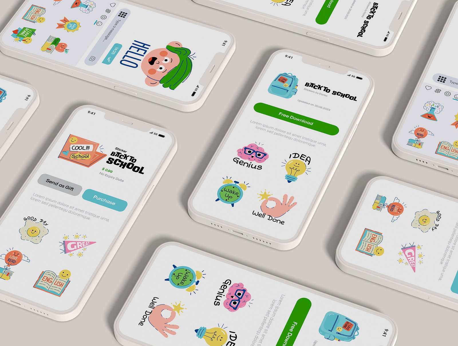 Back to School Sticker Set – Cute Hand-Drawn Icons