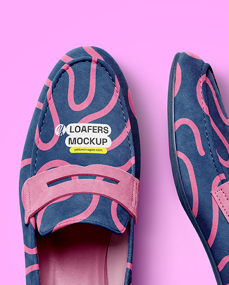 Pair of Suede Loafers Mockup