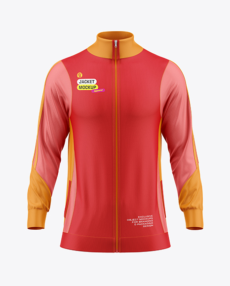 Long Sleeve Training Jacket Mockup - Front View