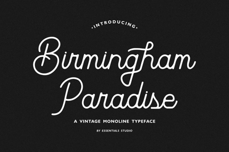 Birmingham Paradise - vintage Monoline Font - Retro font