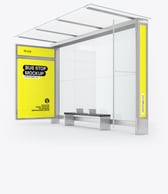 Bus shelter ad psd mockup