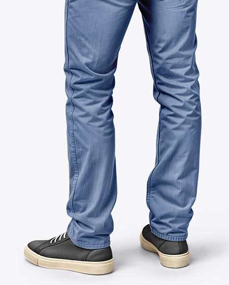 Man Wearing Polo Shirt and Jeans Mockup