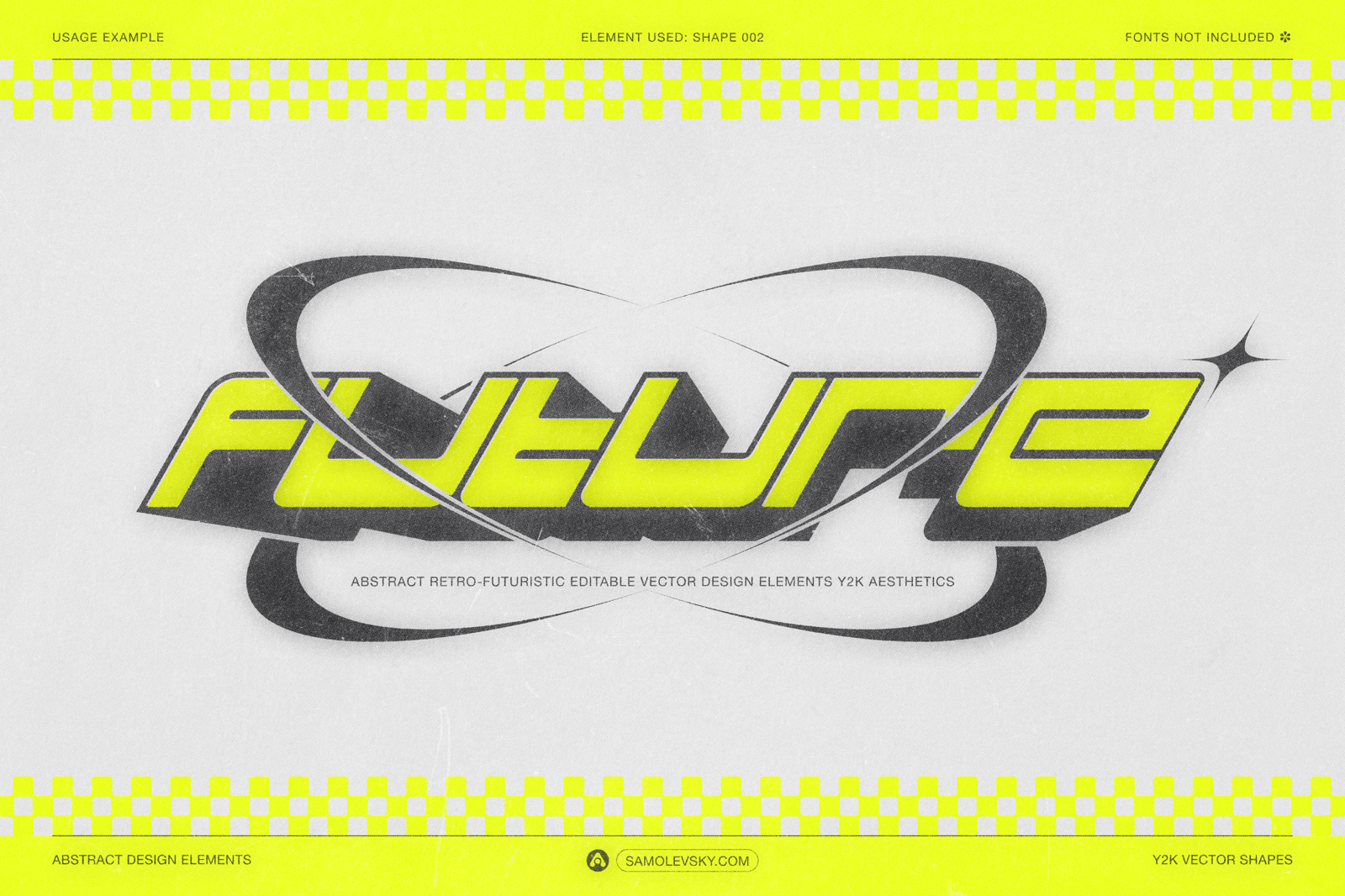 190 Y2K Vector Shapes and Design Elements Pack Vol. 2